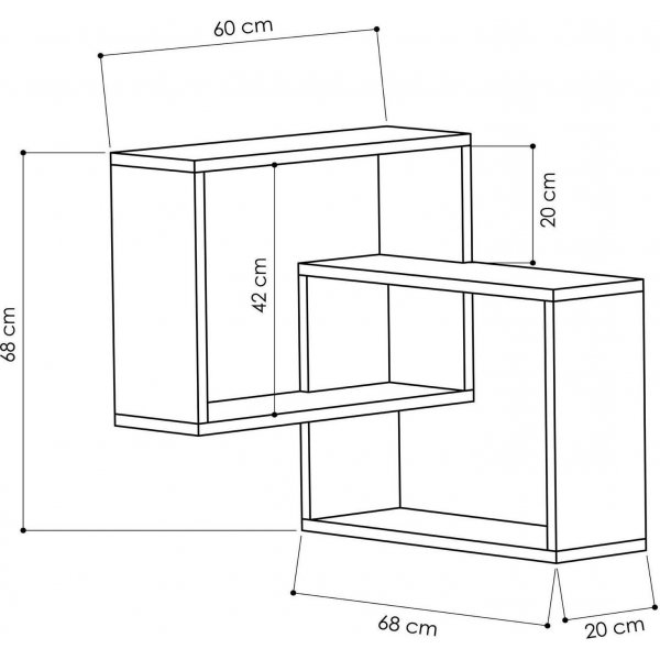 Ringwandregal - Sonoma-Eiche