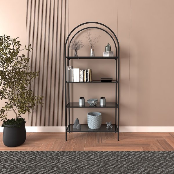 Mona B�cherregal 80 x 30 x 175 cm - Schwarz