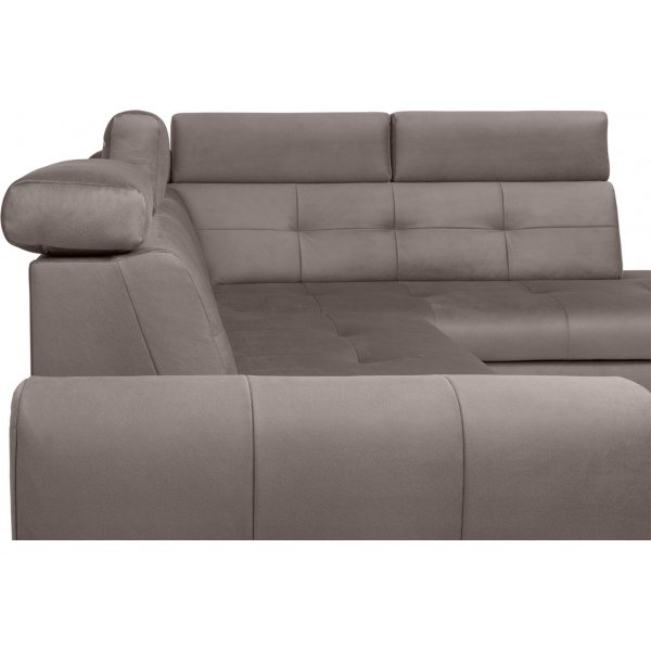 Matras Ecksofa mit offenem Ende rechts - Grau