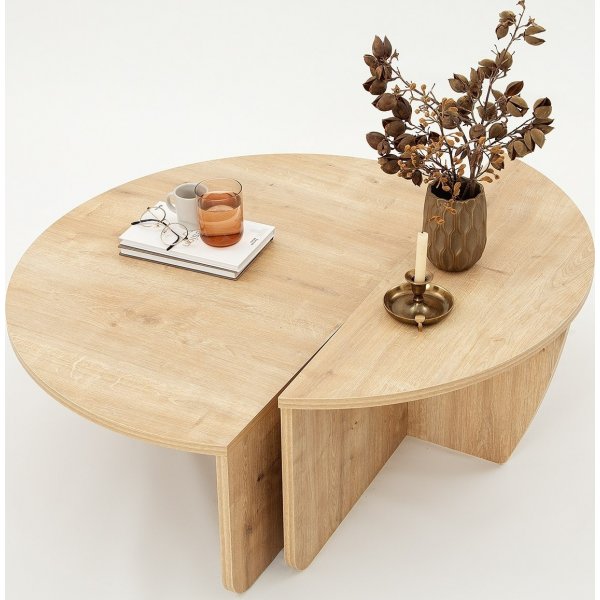 Podium-Couchtisch 90 x 90 cm - Saphireiche