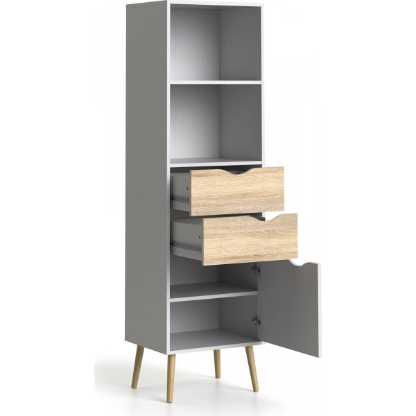 Oslo Bcherregal - Wei/Eiche