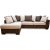 Delux Sofa mit offenem Ende links - Braun/Beige/Vintage + Mbelpflegeset fr Textilien