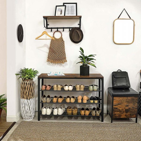 Jussi Schuhregal 100 x 72 cm - Braun/Schwarz