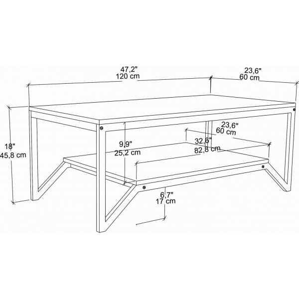 Flora Couchtisch 120 x 60 cm - Wei