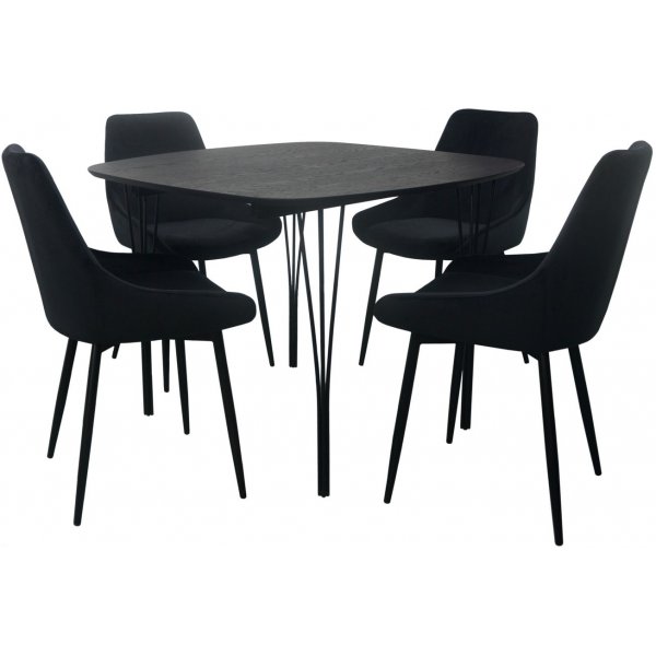 Esstisch Jar 100 cm - Furnier aus schwarzer Eiche Esstisch Jar 100 cm - Furnier aus schwarzer Eiche