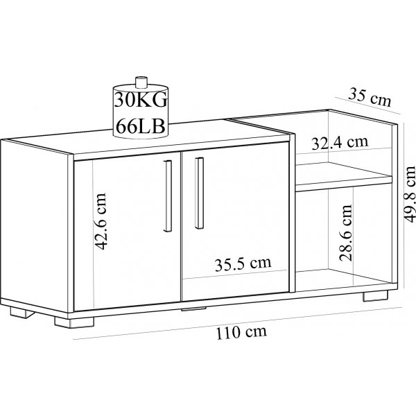 Schuhschrank Susanne - Eiche Saphir/weiß Schuhschrank Susanne - Eiche Saphir/weiß