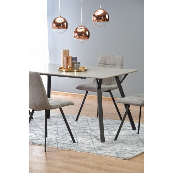 Valarauk Esstisch 140 cm - Hellgrau/Schwarz Valarauk Esstisch 140 cm - Hellgrau/Schwarz