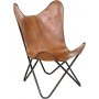 Fledermaussessel Baltimore - Echtes Leder Cognac / schwarze Beine + Textilreinigung fr Mbel