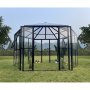 Gewächshaus Miranda mit gehärtetem Glas - Schwarz 9,0 m² +