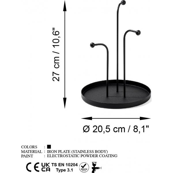 Leros Dekoteller - Schwarz Leros Dekoteller - Schwarz