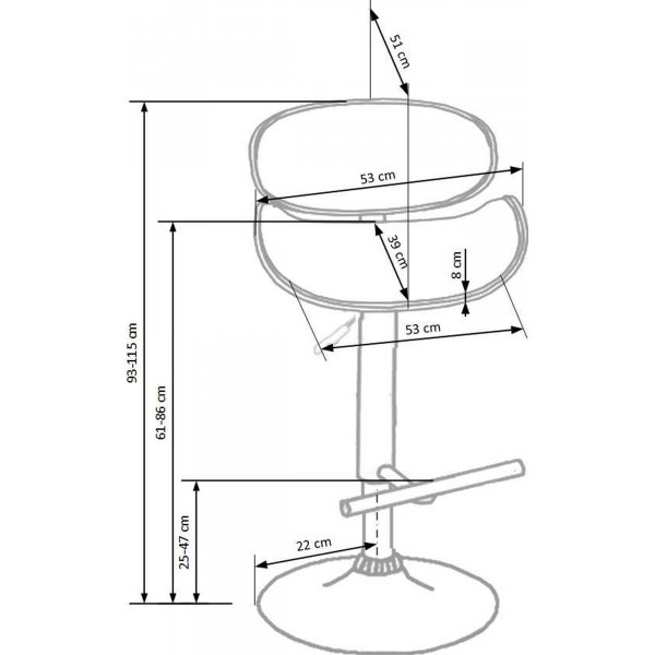 Tripod Barhocker - Schwarz