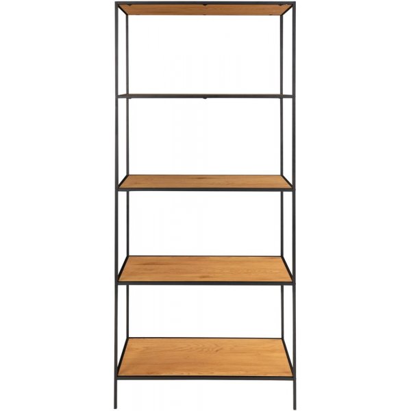 Weies Regal - Schwarz/Eiche-Nachbildung