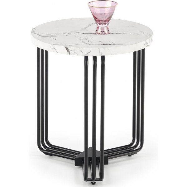 Tisvilde Couchtisch Ø40 cm - Weißer Marmor/Schwarz Tisvilde Couchtisch Ø40 cm - Weißer Marmor/Schwarz