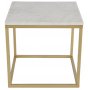 Accent Lampentisch 50x50 cm - Weier Marmor / Messing