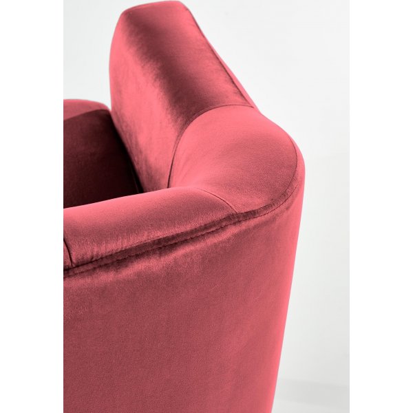 Aric-Sessel aus weinrotem Samt + Möbelreinigung Aric-Sessel aus weinrotem Samt + Möbelreinigung
