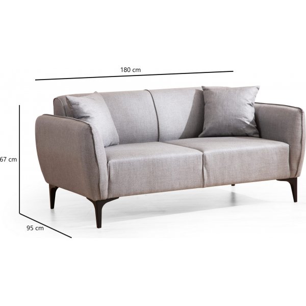 Belissimo 2-Sitzer-Sofa - Grau