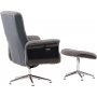 Relaxsessel mit Fuhocker - Grauer Teddystoff