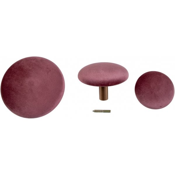 Giza Wandknpfe zum Aufhngen - Rosa/Messing - 3 Stk