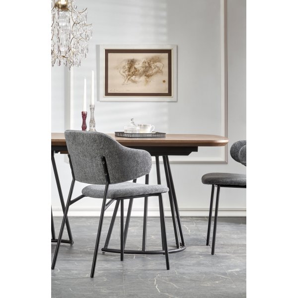 Everton Esstisch 180-200 x 100 cm - Walnuss/Schwarz