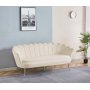 Monaco 3-Sitzer Sofa - Beige/Chrom + Textilreinigung fr Mbel