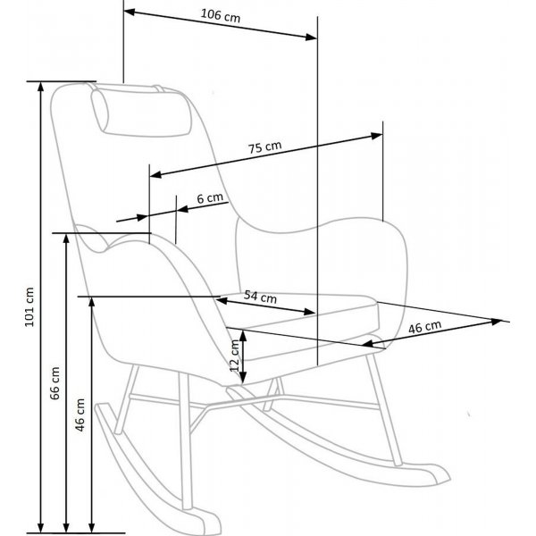 Mengoba Schaukelstuhl - Grau