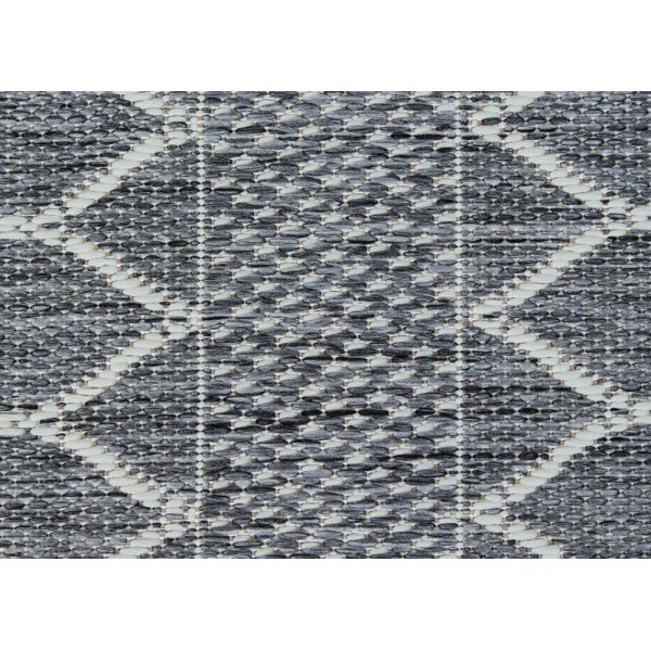 Flachgewebter Teppich Casey - Grau/Wei