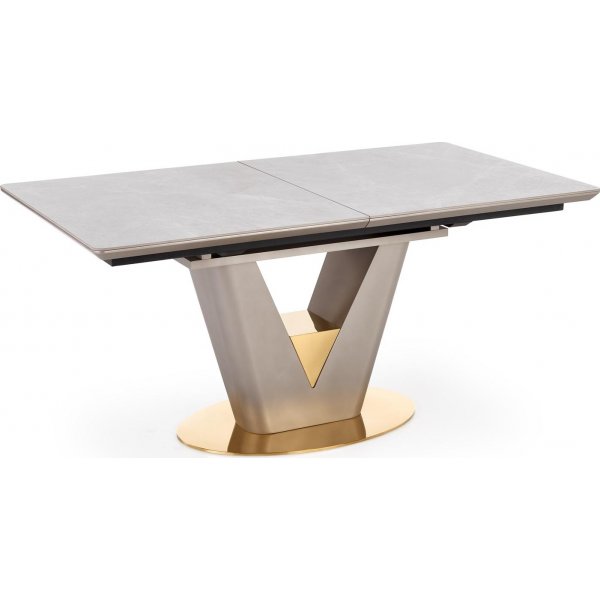 Valentino Esstisch 160-220 x 90 cm - Grauer Marmor/Hellgrau/Gold Valentino Esstisch 160-220 x 90 cm - Grauer Marmor/Hellgrau/Gold