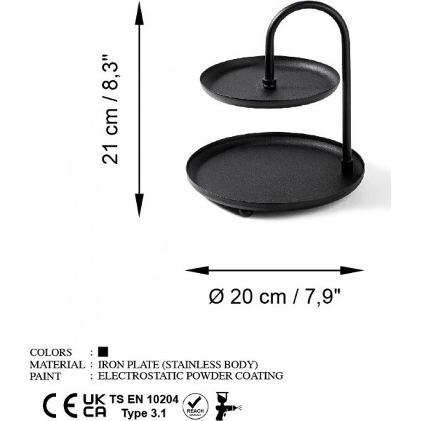 Kormen Dekoteller - Schwarz