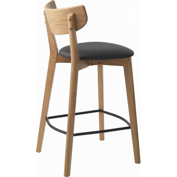 Tatomanto Thekenstuhl - Schwarzes PU/Eiche