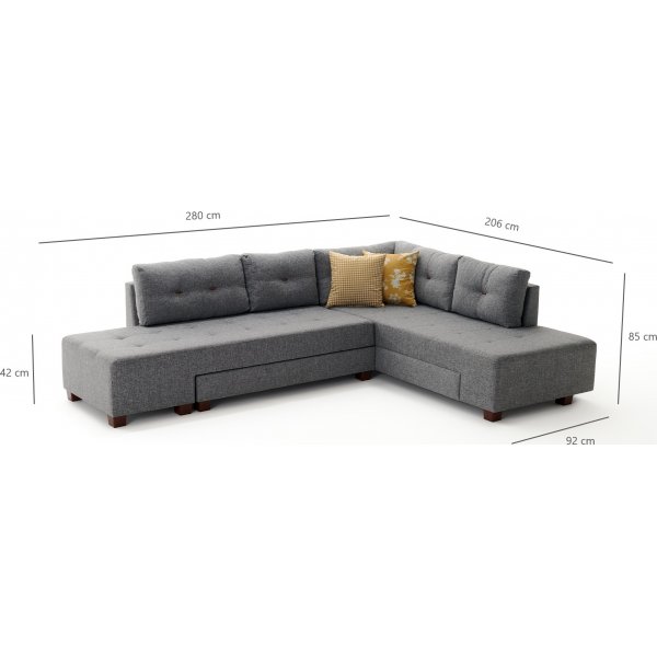 Ecksofa Manama - Grau Ecksofa Manama - Grau