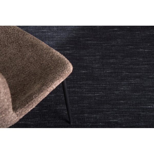 Flachgewebter Wollteppich Elton - Schwarz
