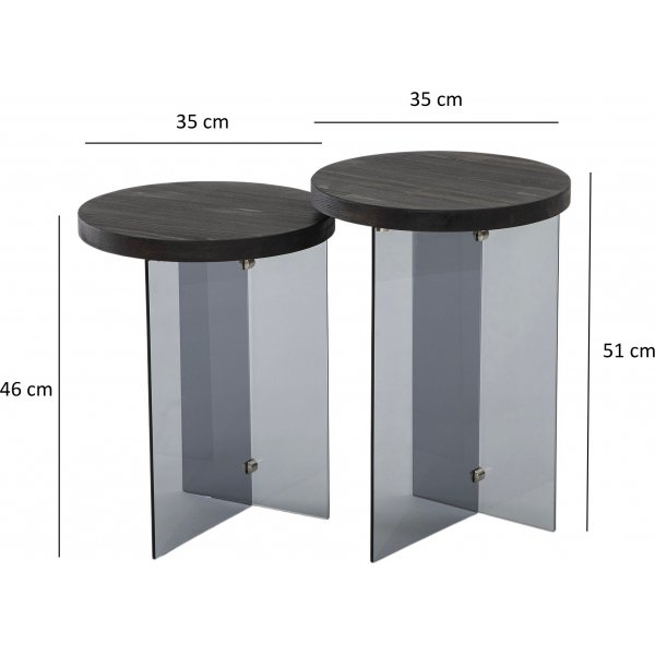 Serenity Beistelltisch-Set Ø35/35 cm - Anthrazit/Dunkelgrau Serenity Beistelltisch-Set Ø35/35 cm - Anthrazit/Dunkelgrau