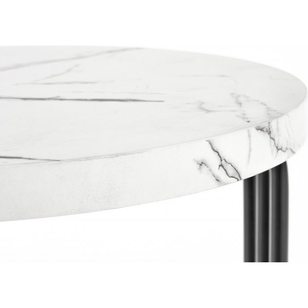 Tisvilde Couchtisch Ø40 cm - Weißer Marmor/Schwarz Tisvilde Couchtisch Ø40 cm - Weißer Marmor/Schwarz