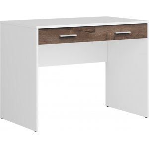 Nepo Plus Schreibtisch mit 2 Schubladen 100 x 59 cm - Wei/Eiche dunkel