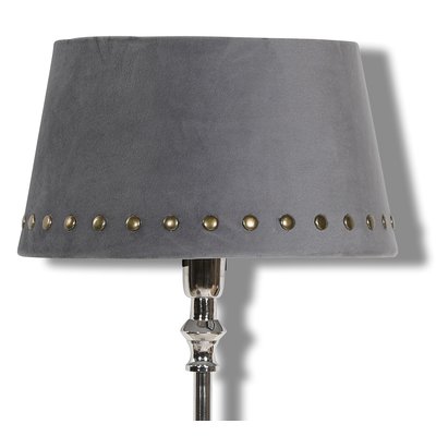 Velvet Lampenschirm mit Nieten 33 cm - grau / Messing