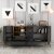 Nappa-Sideboard - Schwarz/Walnuss