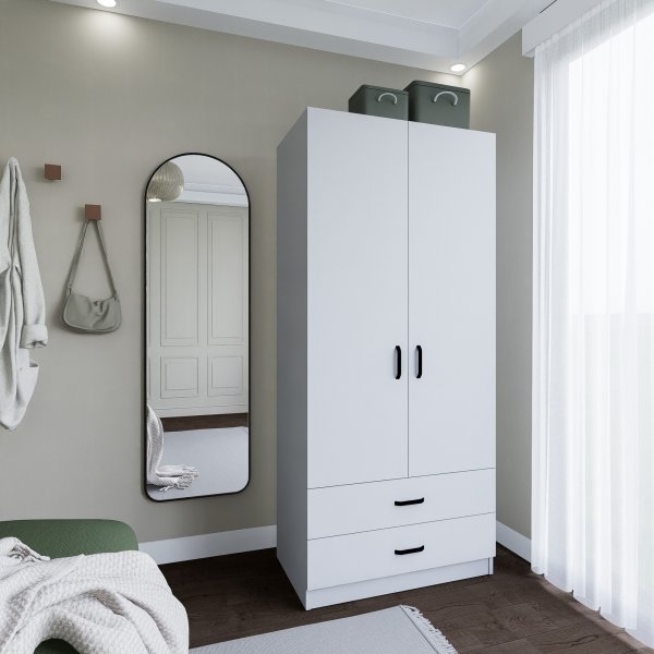 Yaman Kleiderschrank 80 x 47 x 182 cm - Mattwei�