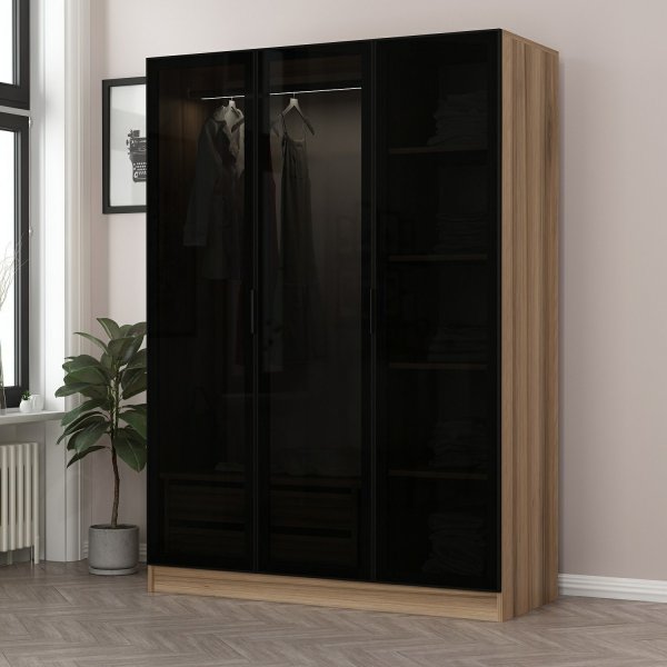 Cavolo Kleiderschrank 135x52x210 cm - Dunkelgrau