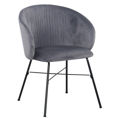 Seville-Sessel aus grauem Samt + Mbelpflegeset fr Textilien