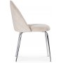 Plaza Essgruppe, Marmortisch mit 4 Plaza Samtstühlen - Beige/Weiß/Chrom