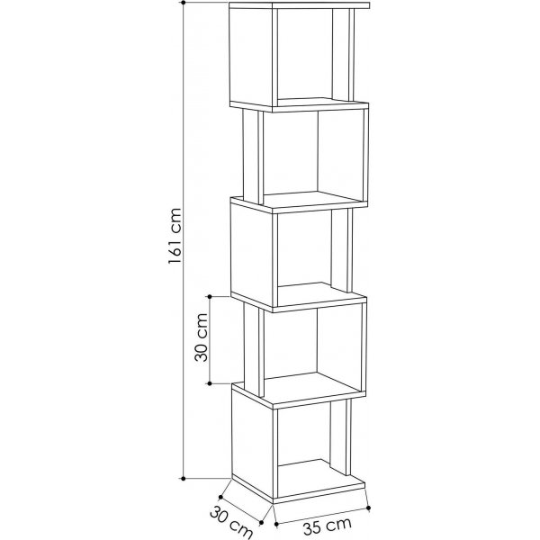 B�cherregal Piri - Sonoma-Eiche/anthrazit