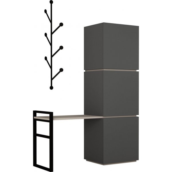 Mello Schuhschrank - Anthrazit/Hellbraun Mello Schuhschrank - Anthrazit/Hellbraun