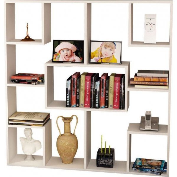 Optimistisches B�cherregal - Wei�