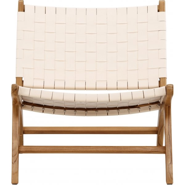 Rike Loungesessel - Creme PU/Teak Rike Loungesessel - Creme PU/Teak