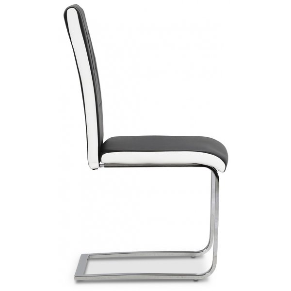 Denver Esszimmerstuhl - schwarz/wei (PU-Chrom)