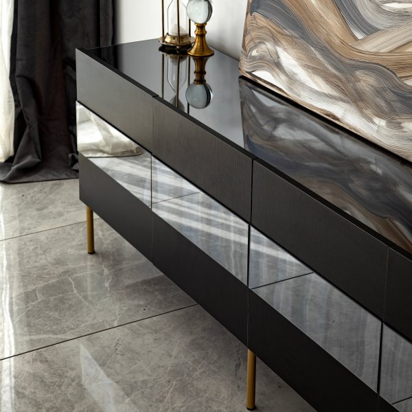 Leon Medienbank - Gold/Schwarz Leon Medienbank - Gold/Schwarz