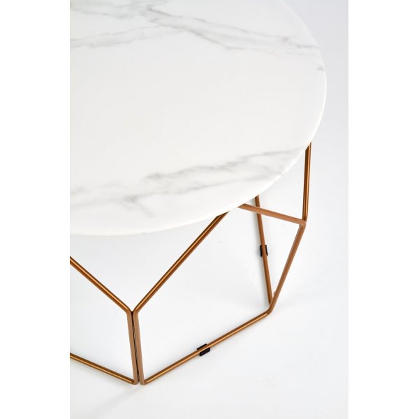 Couchtisch Wisconsin Ø60 cm - Weißer Marmor/Gold Couchtisch Wisconsin Ø60 cm - Weißer Marmor/Gold