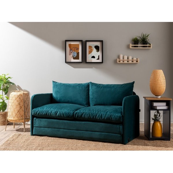 Saga 2-Sitzer-Schlafsofa XL - Petroleumgrün Saga 2-Sitzer-Schlafsofa XL - Petroleumgrün