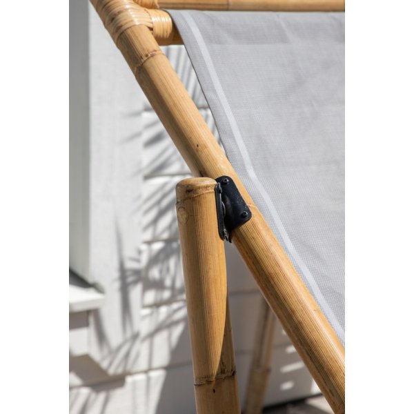 Sonnenliege aus Rohrgeflecht - Grau/Natur Sonnenliege aus Rohrgeflecht - Grau/Natur