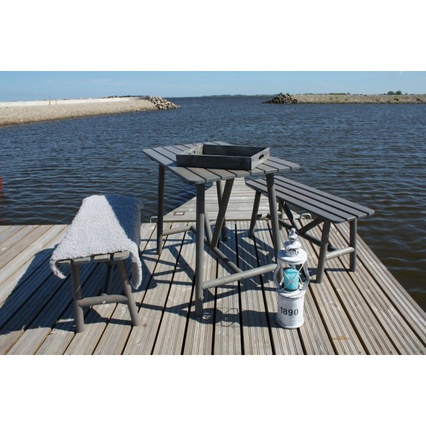 land Tisch mit 2 Bnken - Grau